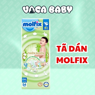 (MẪU MỚI CẢI TIẾN 2024) Tã/bỉm dán trẻ em Molfix thiên nhiên size XXL54 miếng