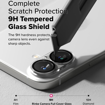 Dán cường lực full camera cho iPhone 16 Pro Max / 16 Pro / 16 Plus / 16 RINGKE Camera Full Cover Glass - Hàng Chính Hãng