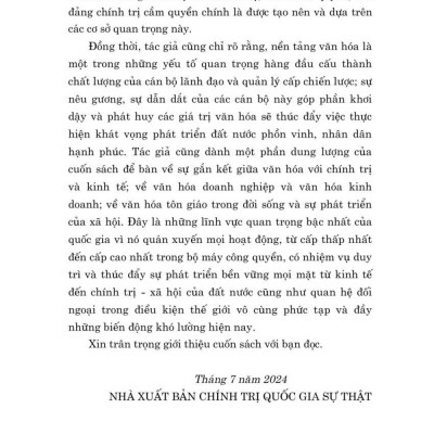 Trụ cột văn hóa một góc nhìn - bản in 2024