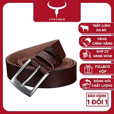 Thắt Lưng Da Bò Chính hãng COWATHER XF018 Nâu Vàng