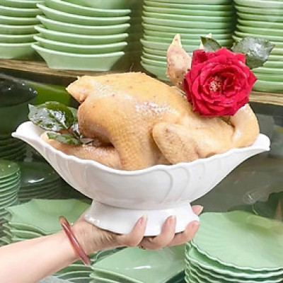 Bát đựng gà cúng  hình thuyền đẹp mắt. Bát đựng gà nguyên con, bát đựng hoa quả gọn gàng , tiện dụng