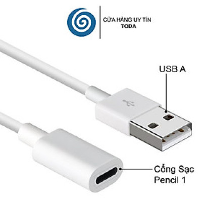 Cáp Sạc cho Apple Pencil 1 - Hàng Chính Hãng