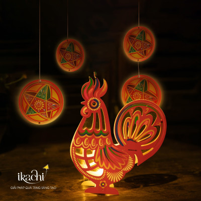 Lồng đèn Trung Thu - Lồng đèn trang trí "Ký ức tuổi thơ" hình Gà (size mini)
