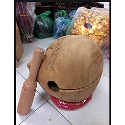 Mõ tụng kinh Phật bằng gỗ  mít  lục nõi không rác  kt 35x35cm 