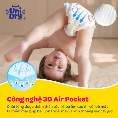 Tã dán em bé Siêu khô thoáng gói Jumbo Unidry G6X size M-46 miếng