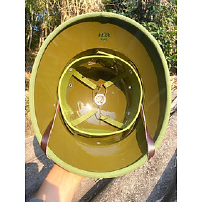 mũ cối tàu cốt phíp lòng xanh khuy trắng phiên bản xưa 1966, tuyệt đối không ngấm nước, đứng lên dậm nhảy va đạp không vỡ, vải gabadin chuẩn