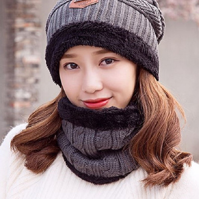 Mũ Len Kèm Khăn Cổ Mũ Len Khăn Chui Đầu Kiểu Dáng Hàn Quốc