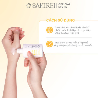 Chống nắng vật lý làm sáng mịn da Sakirei UV Total Defense Broad Spectrum SPF 50+ PA++++ Tinted Sunscreen