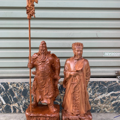 Bộ đôi văn võ song toàn ,Tượng khổng minh ( gia cát lượng ) và tượng quan công kt cao 70