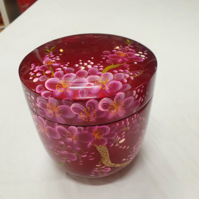 Hủ trà  Sơn mài cao cấp Thanh Bình Lê đế bầu 12x12 cm