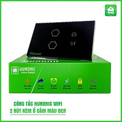 Công tắc Wifi thông minh kèm ổ cắm màu trắng, đen