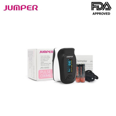 Máy đo nồng độ oxy máu SPO2 và nhịp tim, chỉ số PI Jumper JPD-500D (Chứng nhận FDA hoa kỳ)