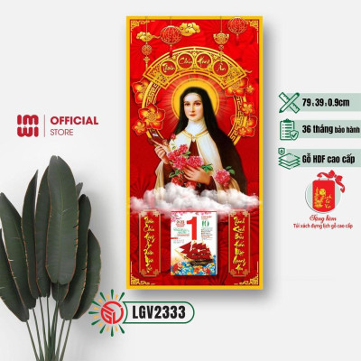 Lịch Gỗ Công Giáo Treo Tường IMWI LGV2333 - 79cm x 39cm