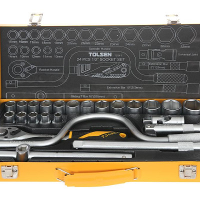 BỘ TÍP 24 CHI TIẾT 1/2 INCH TOLSEN 15141 - HÀNG CHÍNH HÃNG