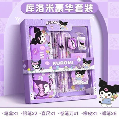 Hộp bút Kuromi Melody Cinnamoroll 7 món cute dễ thương hoạt hình Sanrio cho bé - giao mẫu ngẫu nhiên