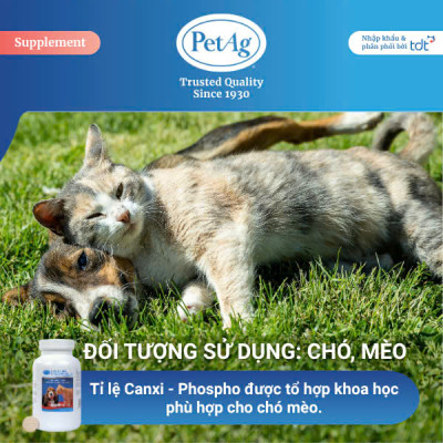 VIÊN UỐNG BỔ SUNG CANXI & PHOTPHO PET AG CHO CHÓ MÈO - CALCIUM PHOSPHORUS TABLETS [ HỘP 50v ]