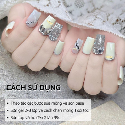 Sơn Gel Trắng Sữa BOBO Milk White Cao Cấp 15ml, Làm Nail Bóng Mướt, Màu Chuẩn, Lông Cọ Sợi Tơ Cao Cấp Nail Phương Miu Nữ