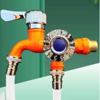 Vòi Nước Chia 2 Đầu Inox – Vòi Đôi Van Cổng Xả Thông Minh Chống Rò Rỉ