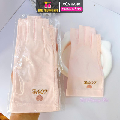 Găng Tay Chống Tia UV Fiber Hở Ngón Tay 20cm X 5cm Làm Móng, Bảo Vệ Tay Và Móng Tay Khỏi Tác Động Của Tia Cực Tím Khi Dùng Máy Hơ Nail Phương Miu