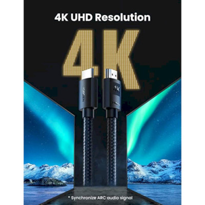 Ugreen UG40102HD119TK 3M 4K 60Hz màu đen Cáp hdmi - HÀNG CHÍNH HÃNG