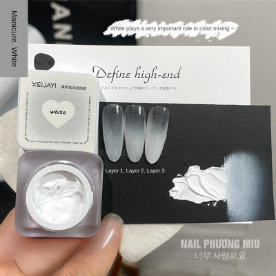 Gel Dặm Lẻ Màu Đen Trắng, Đỏ Hồng Ombre Móng XEIJAYI Đặc Mịn Có Thể Vẽ, Không Cần Pha Bột