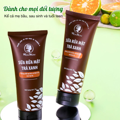 Sữa rửa mặt hữu cơ dưỡng ẩm da mịn màng, sạch mụn, trắng da Wonmon 70g