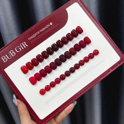 Set Sơn Gel Đỏ BUBGIR 12 Màu Không Ánh Tím Số 25 Chai 15ml Làm Nail Siêu Bóng, Chất Sơn Đặc Mướt, Tặng Bảng Màu BUB GiR Cao Cấp