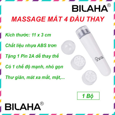 Máy Massage Mắt Mini Cầm Tay 4 Đầu Thay (Có Hàng Sẵn) Cây Lăn Mặt Nâng Cơ (Hàng Chính Hãng)