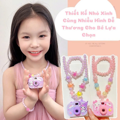 Đồ Chơi Máy Ảnh Chiếu Hình Kuromi, Melody, Hello Kitty, Cún Trắng Cho Bé Kèm Set Vòng Cổ - Quà tặng cho bé - HÀNG CHÍNH HÃNG MINIIN