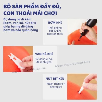 Bóng tập yoga Mideer Sensory Training Bounce Ball, Bóng hơi rèn luyện giác quan cho bé