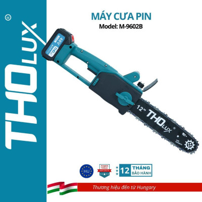 Máy cưa xích pin Tholux M-9602B 700W, Chiều dài lam 305mm, pin 10cell, Động cơ Không Chổi Than