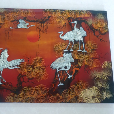 Tranh sơn mài - TÙNG HẠC DIÊN NIÊN -Size 40x60 cm - Ý Nghĩa Phong Thủy