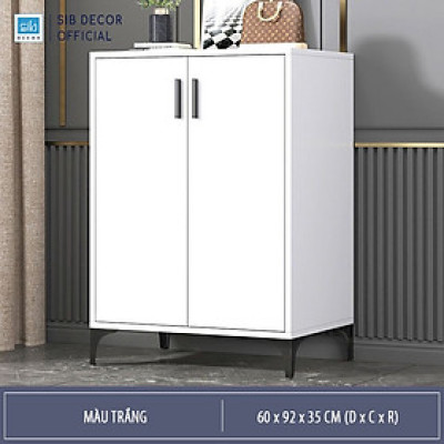 Tủ Giày Dép Gỗ 2 Cánh Kèm Chân Sắt Đơn Giản Mà Đẹp Thương Hiệu SIB Decor TG29