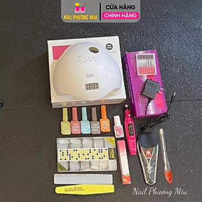 Combo Nail Cơ Bản Cá Nhân Số 9, Làm Nail Tại Nhà, Bao Gồm Máy Hơ, Máy Mài Tiện Lợi, Phù Hợp Người Mới, Nail Phương Miu Nữ Women