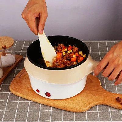 Nồi Lẩu Điện Đa Năng, Ca Nấu Mì Tiện Lợi Kèm Giá Hấp Có Tay Cầm Tiện Dụng 18cm, Nồi Lẩu Hấp Mini 2 Tầng Cao Cấp- Hàng Chính Hãng