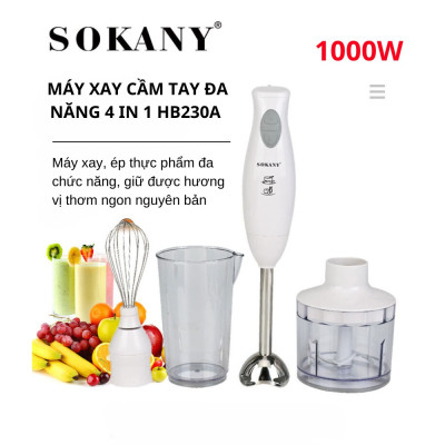 Máy xay cầm tay đa năng 4in1 SOKANY HB230A công suất cao 1000W máy xay sinh tố cầm tay đa năng cao cấp - HÀNG CHÍNH HÃNG