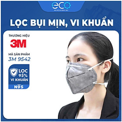 Khẩu trang 3M 9542, có dây đeo qua gáy, đạt chuẩn N95