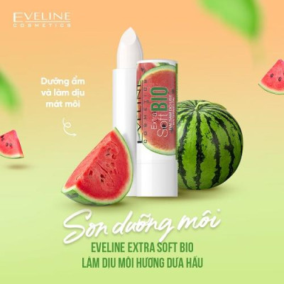 [Deal 79k] Son dưỡng Eveline Extrasoft Bio làm dịu môi hương dưa hấu 4g