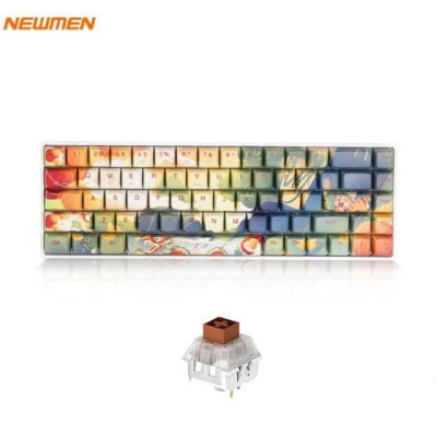  Bàn phím cơ không dây Newmen GM680 Jungle (Ngọa Hổ tàng Long ) G-Pro Yellow /G-Pro Red /  G-Pro Brown - Hàng Chính Hãng 