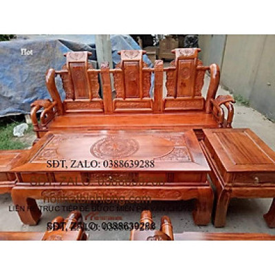 Bàn ghế tần thủy hoàng gỗ xà cừ tay 12