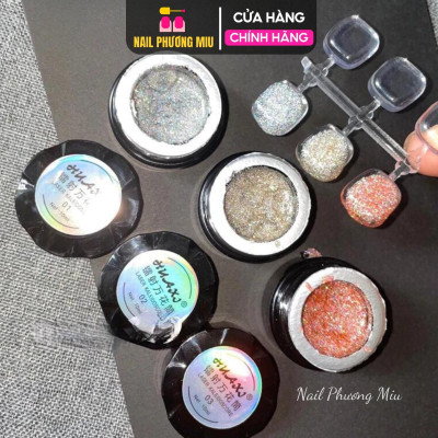 Gel Nhũ Galaxy Siêu Sáng, 3 Màu Bạc Vàng Hồng, Độ Bóng Lâu Hiệu Ứng Lấp Lánh, Phù Hợp Làm Nail, Chất Gel Đặc Hạt Nhũ Mịn Nữ Women