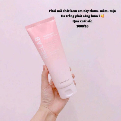 Kem body RE:LAB Whitening Body Lotion 200ml , Nâng tone dưỡng trắng da, làm đều màu da