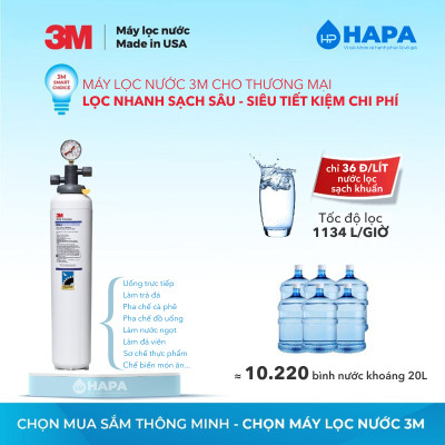 Máy Lọc Nước 3M ICE190-S Chuyên Dùng Cho Nhà Hàng, Quán Cà Phê, Căntin, Horeca - Hàng Chính Hãng 3M, Nhập Khẩu Mỹ