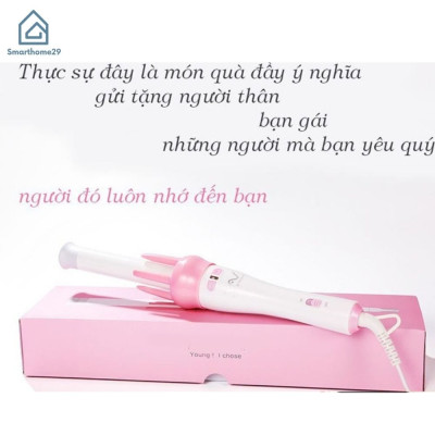 Máy Uốn Tóc Làm Xoăn Xoay Tự Động 360 Độ Hàng FULL BOX Chính Hãng MINIIN - Tặng Máy Ép Tóc 