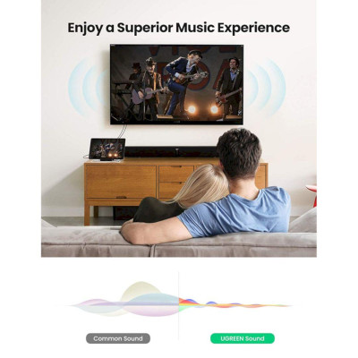 Ugreen UG80844AV170TK 0.5M Màu Đen Đầu cáp Màu Nâu Cáp chuyển đổi âm thanh 3.5mm sang 2 cổng RCA - HÀNG CHÍNH HÃNG