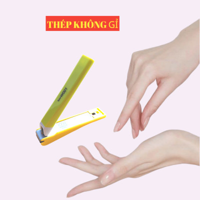 Bấm Móng Tay Inox Thân Nhựa Cỡ Trung Tybe W001 Kai Razor 39262 - KE0110 (Màu Xanh)