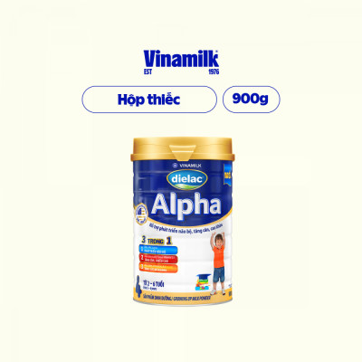 Sữa bột Vinamilk Dielac Alpha 4 - Hộp thiếc 900g (dành cho trẻ 2-6 tuổi)