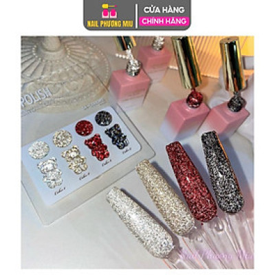 Set Sơn Nhũ Flash 4 Chai Siêu Bắt Sáng 15ml Milan, Đặc Bóng Cao Bền Màu, Tặng Kèm Bảng Màu Cao Cấp Nail Phương Miu Nữ Women