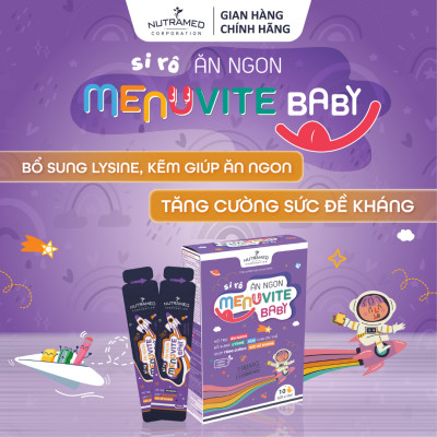 Gói uống Menuvite Baby hỗ trợ giúp bé ăn ngon, tăng cường đề kháng, ngừa bệnh hô hấp (10 gói) - Nutramed