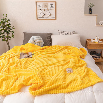 Chăn Lông Cừu Tăm Cao Cấp Màu Vàng LCT-6